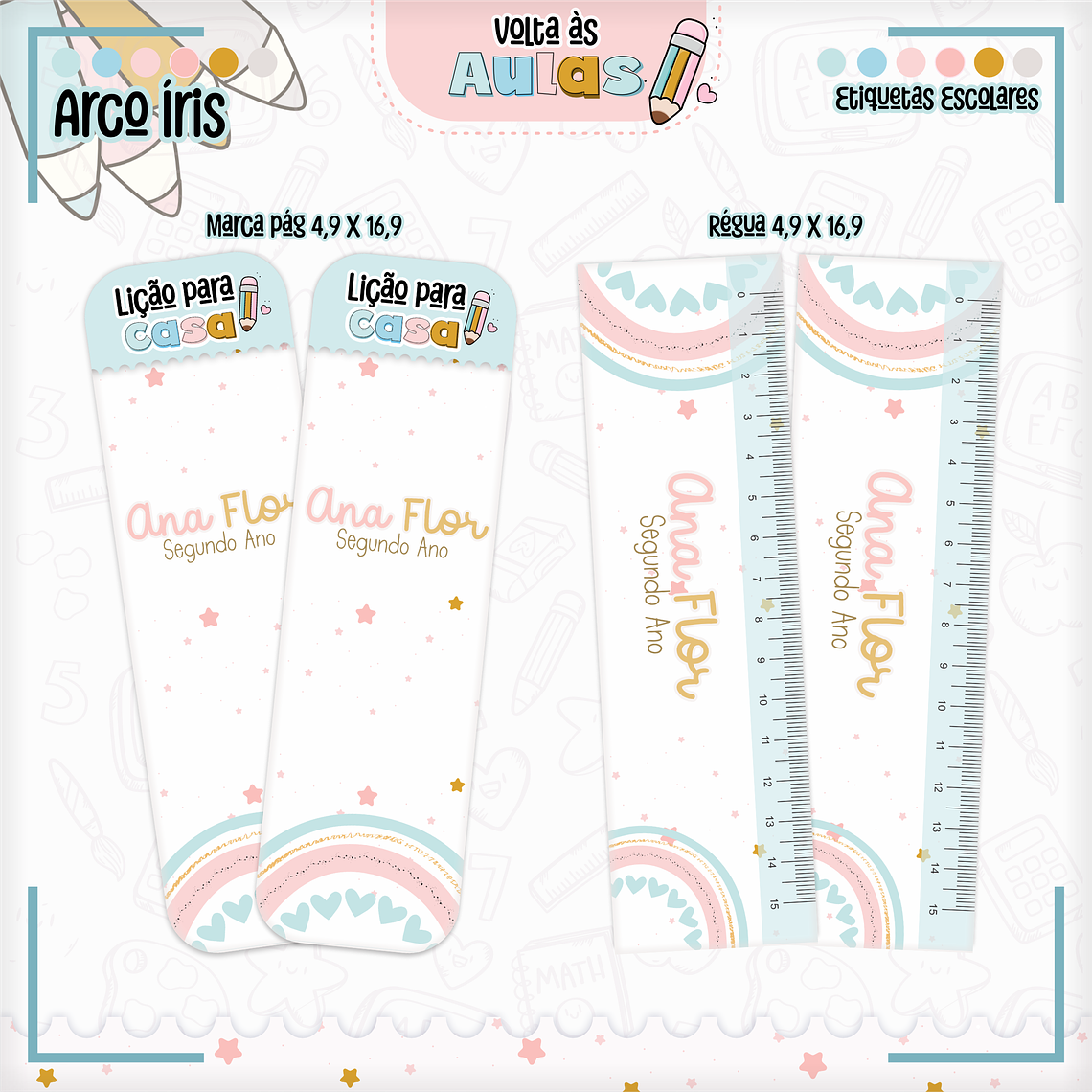 Arquivo Encadernação Kit Escolar - Arco-Íris 10