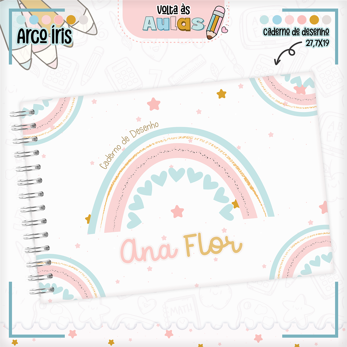 Arquivo Encadernação Kit Escolar - Arco-Íris 12