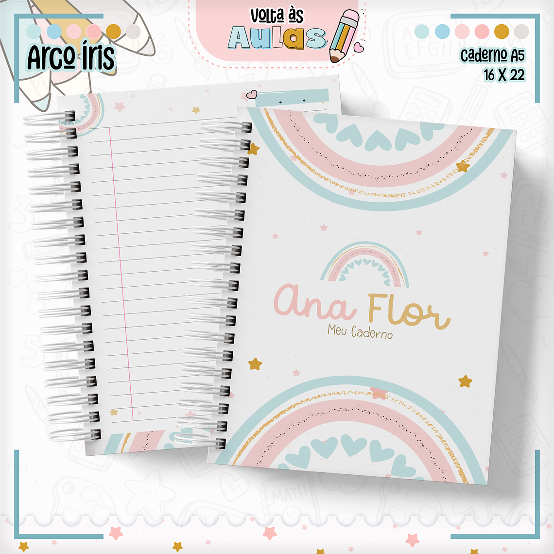 Arquivo Encadernação Kit Escolar - Arco-Íris 14