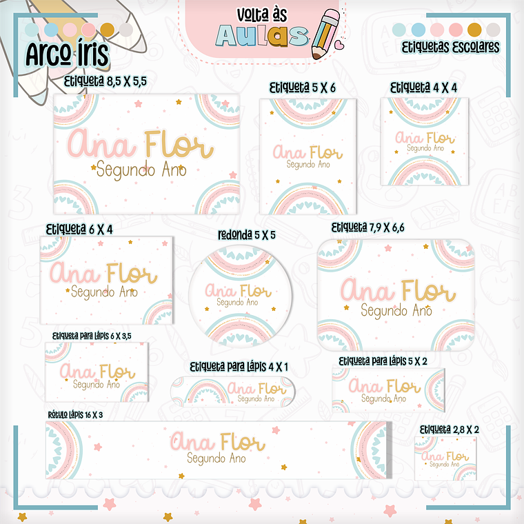 Arquivo Encadernação Kit Escolar - Arco-Íris 15