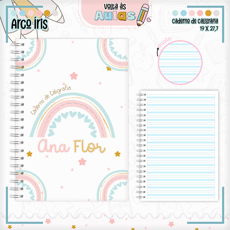 Arquivo Encadernação Kit Escolar - Arco-Íris 16