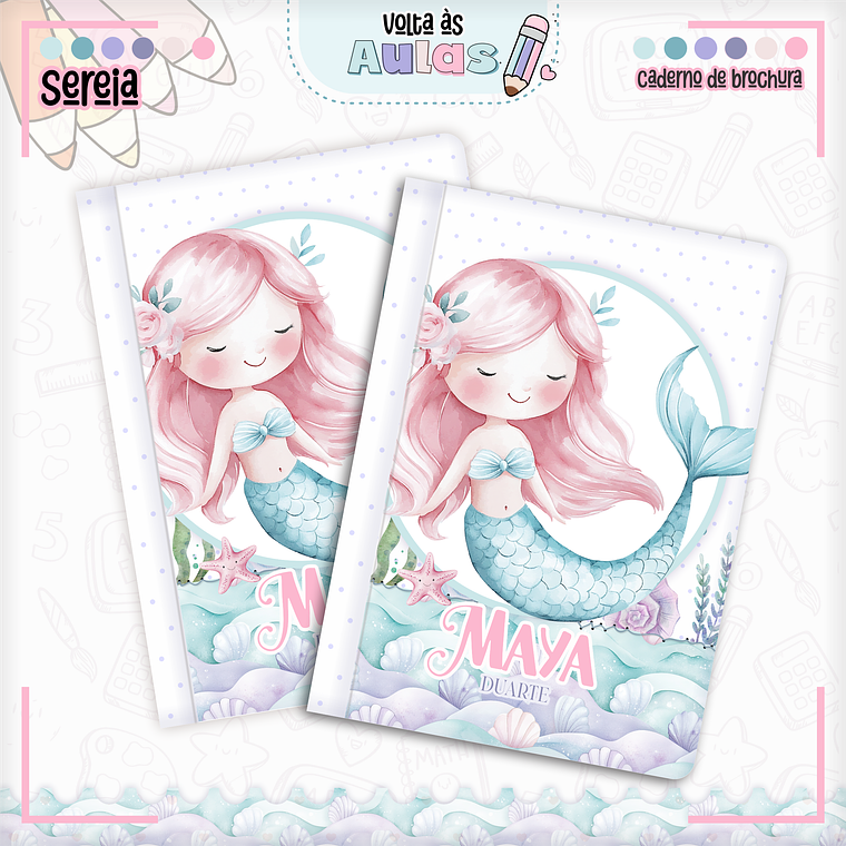 Arquivo Encadernação Kit Escolar - Sereia 11