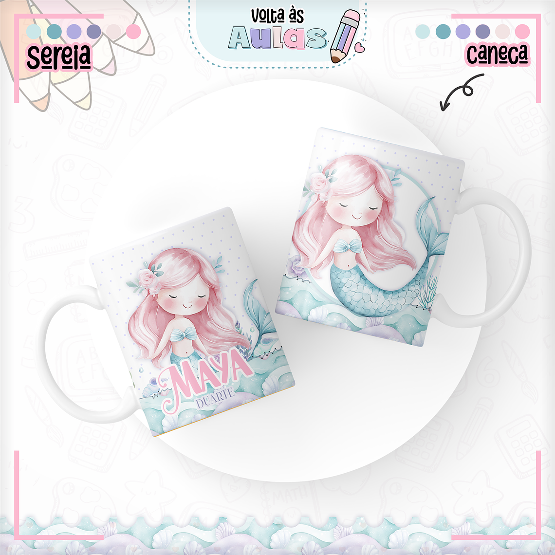 Arquivo Encadernação Kit Escolar - Sereia 12