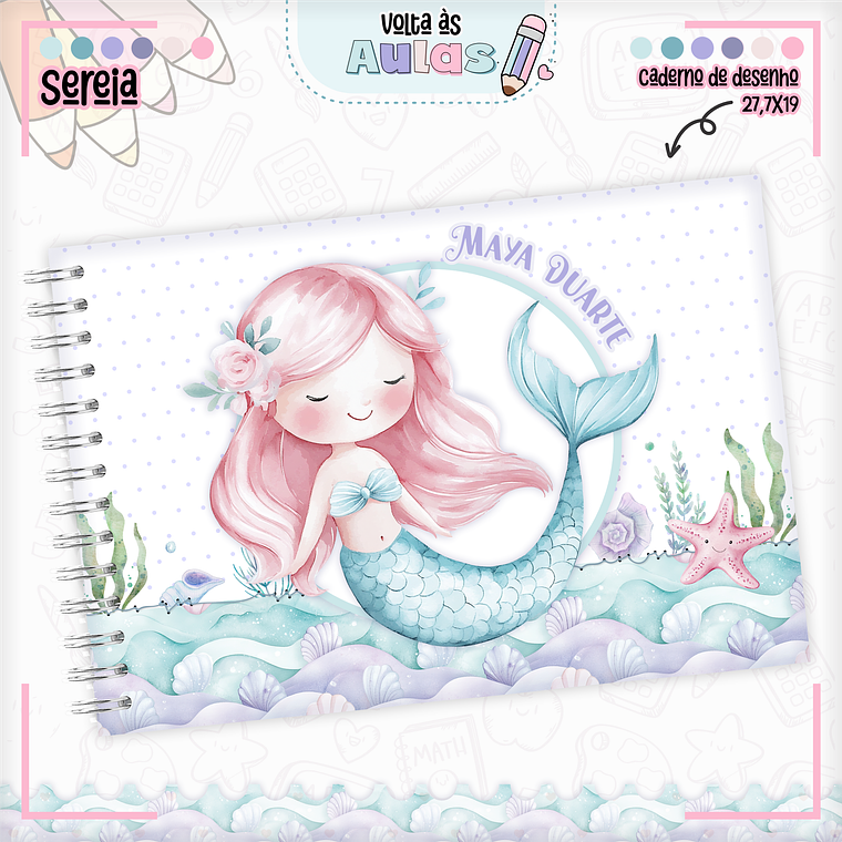 Arquivo Encadernação Kit Escolar - Sereia 15