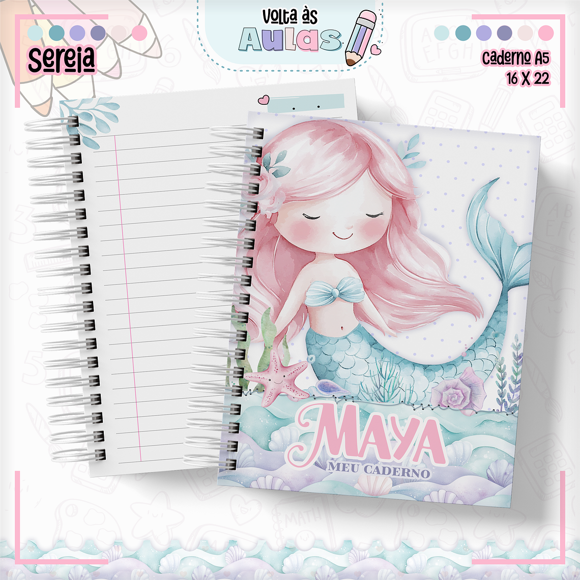 Arquivo Encadernação Kit Escolar - Sereia 16