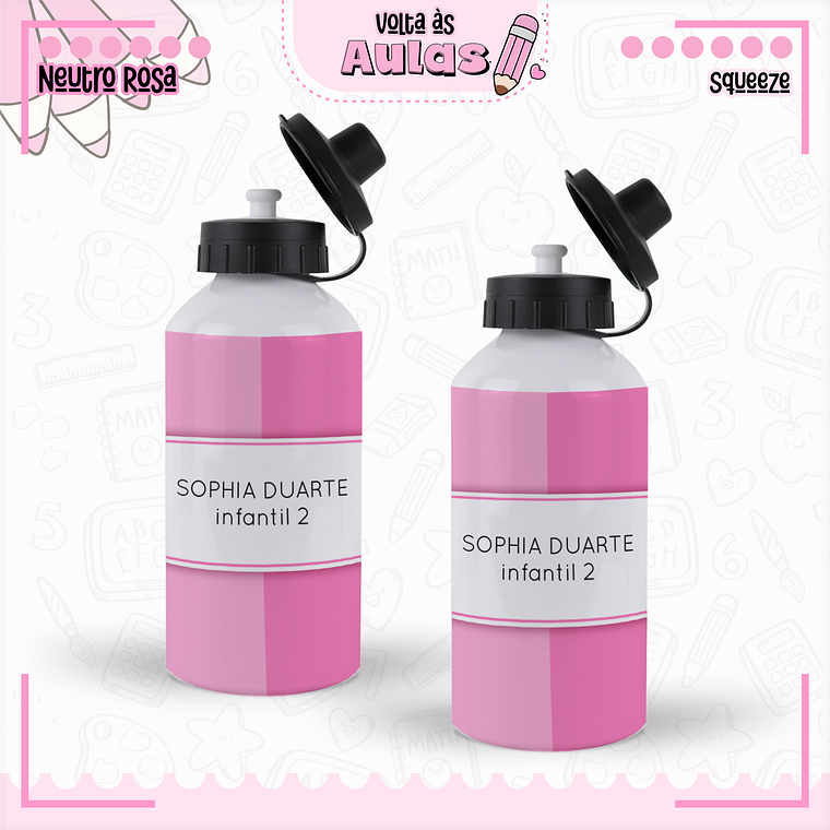 Arquivo Encadernação Kit Escolar - Neutro Rosa 12