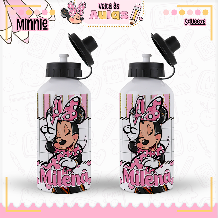 Arquivo Encadernação Kit Escolar - Minnie Rosa 10