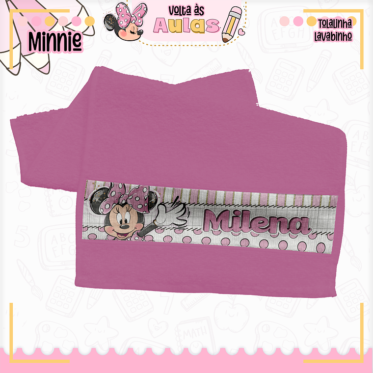 Arquivo Encadernação Kit Escolar - Minnie Rosa 16