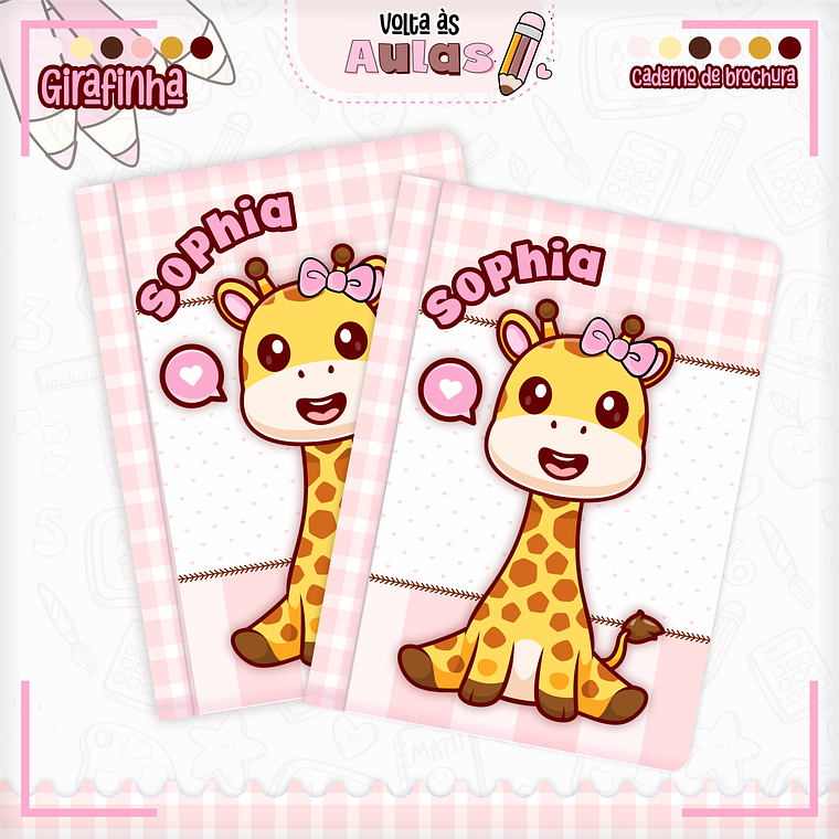 Arquivo Encadernação Kit Escolar - Girafinha 3