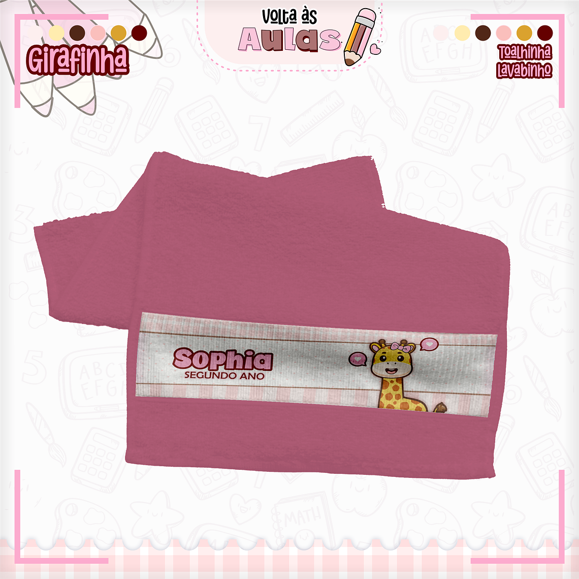 Arquivo Encadernação Kit Escolar - Girafinha 6