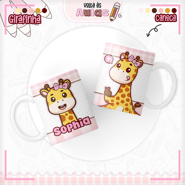 Arquivo Encadernação Kit Escolar - Girafinha 7