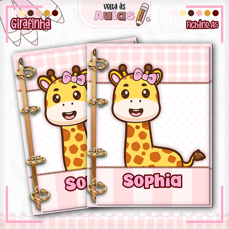 Arquivo Encadernação Kit Escolar - Girafinha 8