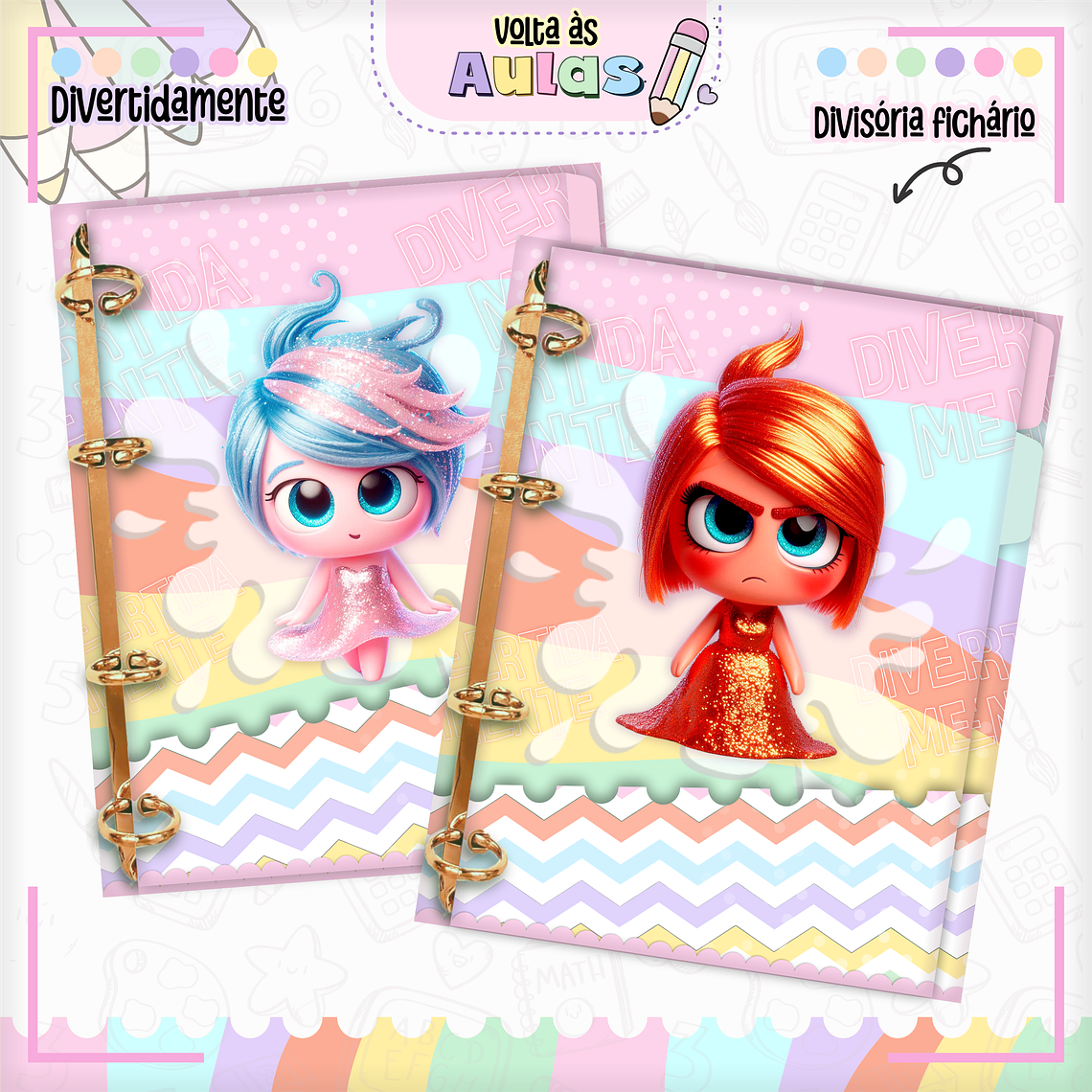 Arquivo Encadernação Kit Escolar - Divetidamente 12