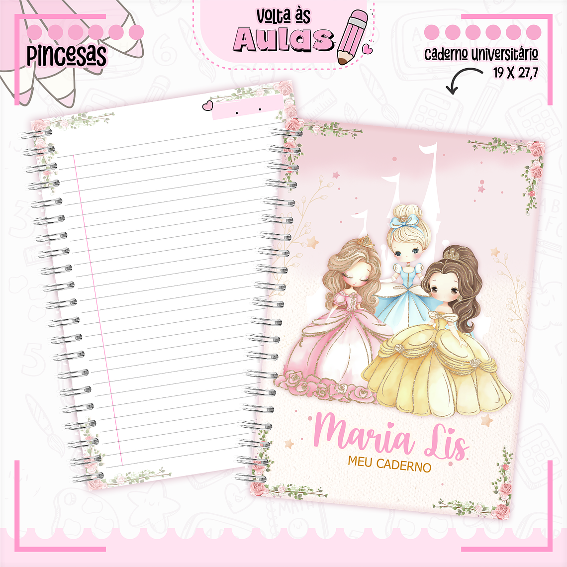 Arquivo Encadernação Kit Escolar - Princesas Disney  5