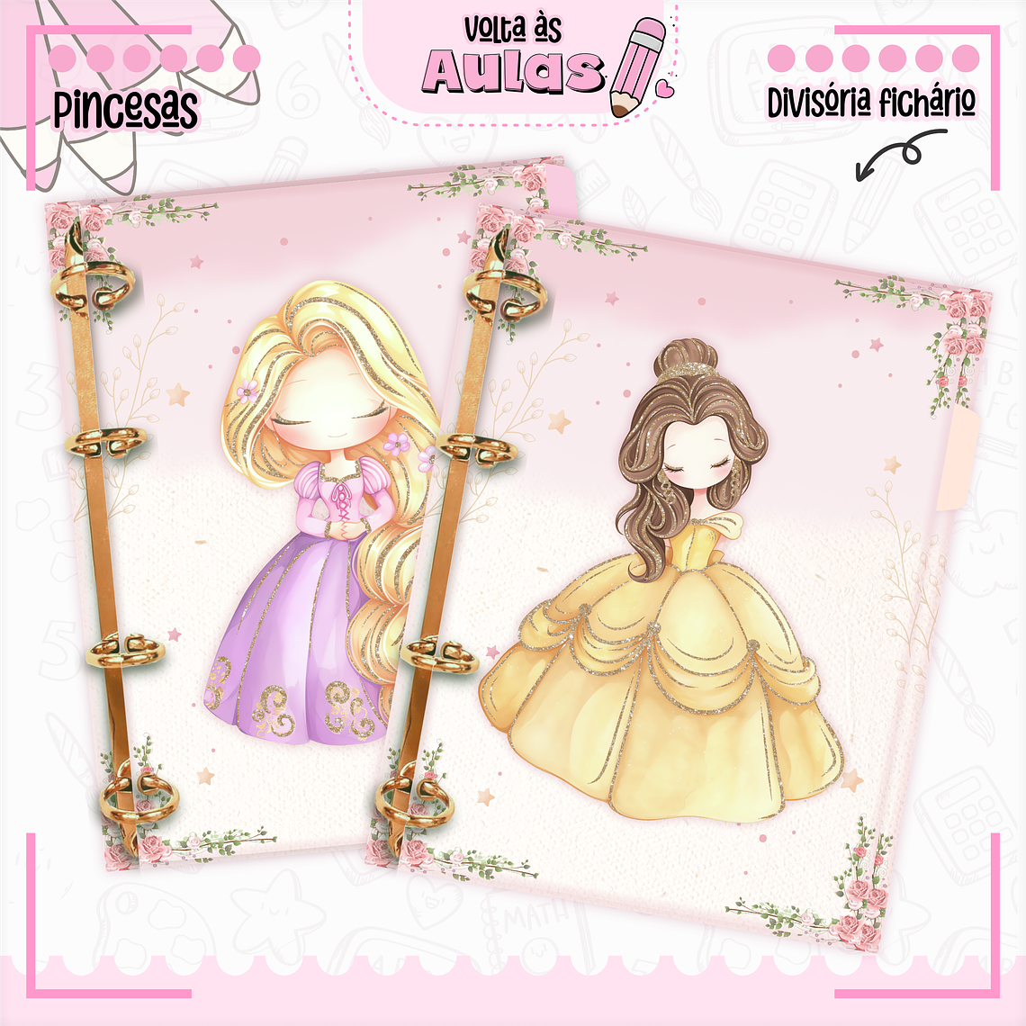 Arquivo Encadernação Kit Escolar - Princesas Disney  10