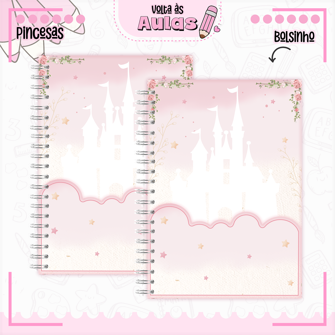 Arquivo Encadernação Kit Escolar - Princesas Disney  11