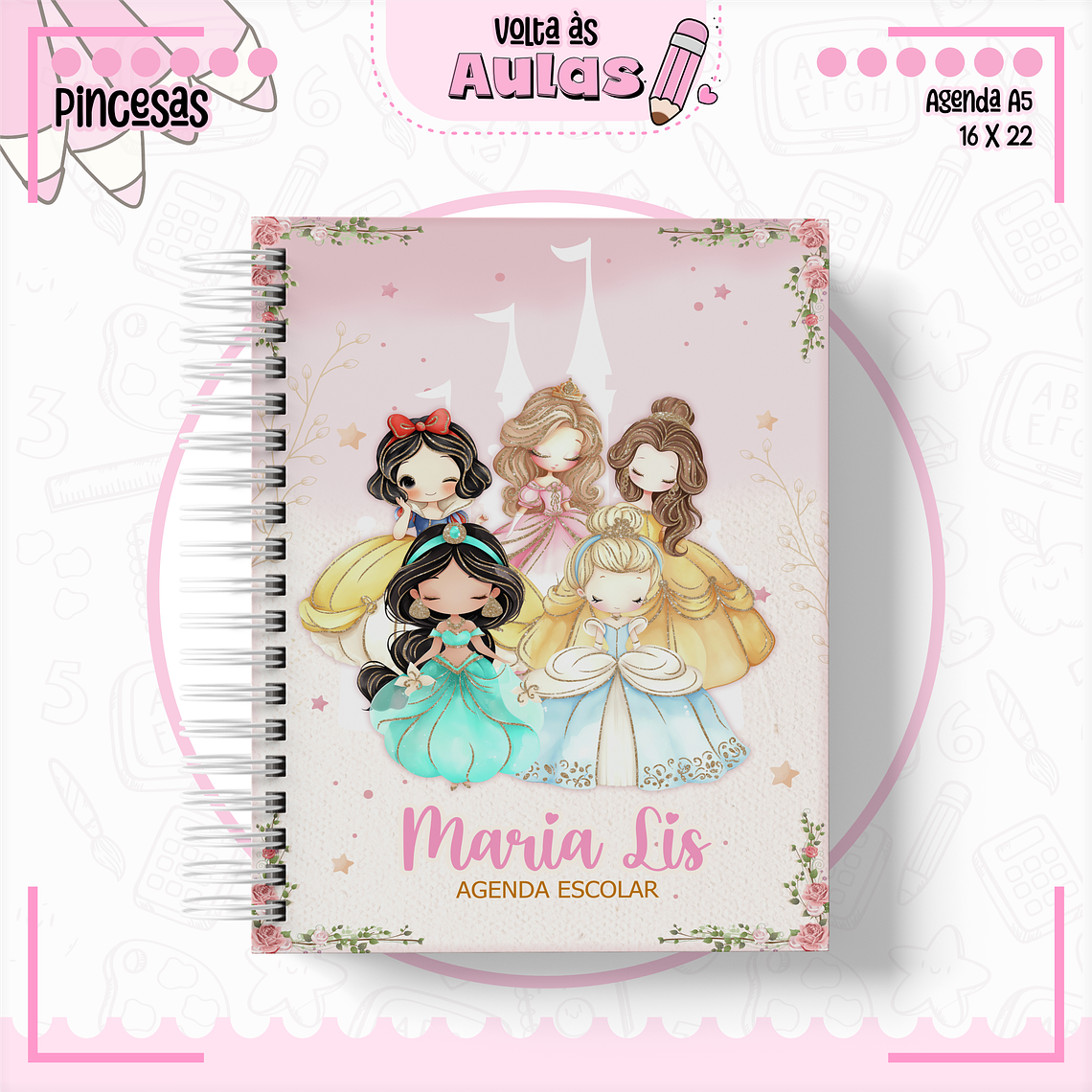 Arquivo Encadernação Kit Escolar - Princesas Disney  14