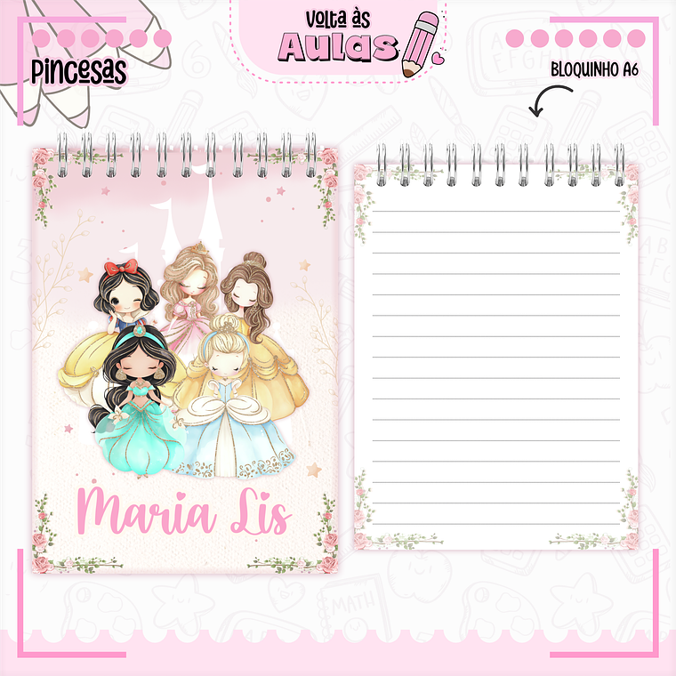 Arquivo Encadernação Kit Escolar - Princesas Disney  15