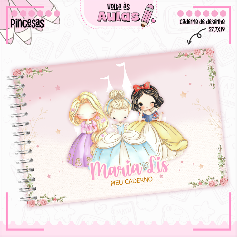 Arquivo Encadernação Kit Escolar - Princesas Disney  16