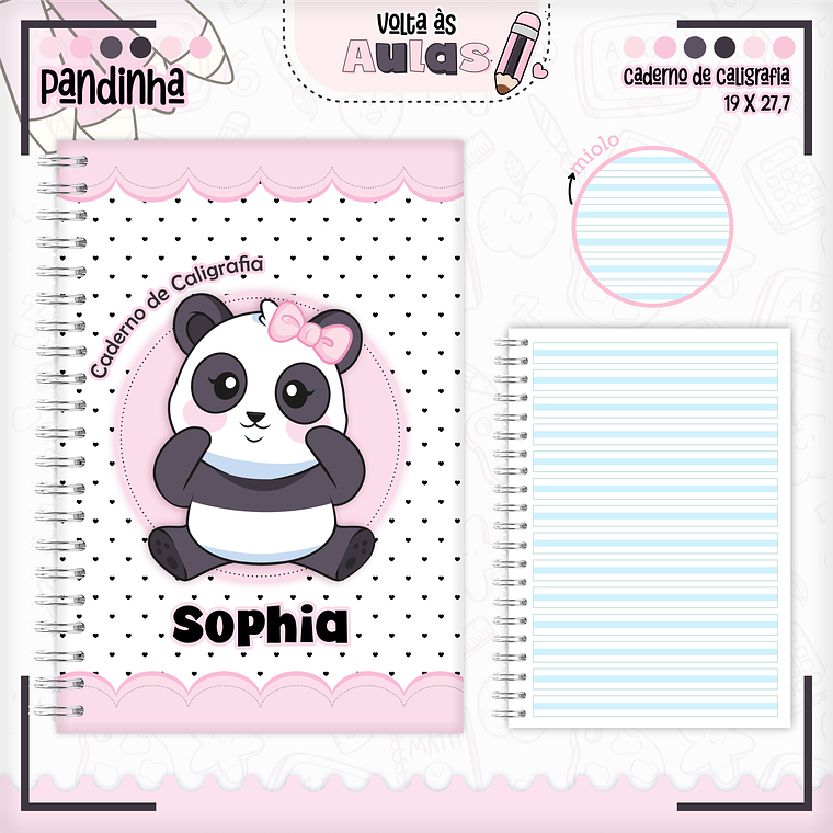 Arquivo Encadernação Kit Escolar - Pandinha 2