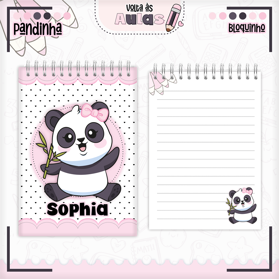Arquivo Encadernação Kit Escolar - Pandinha 3