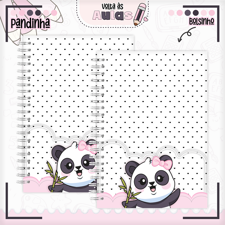 Arquivo Encadernação Kit Escolar - Pandinha 5
