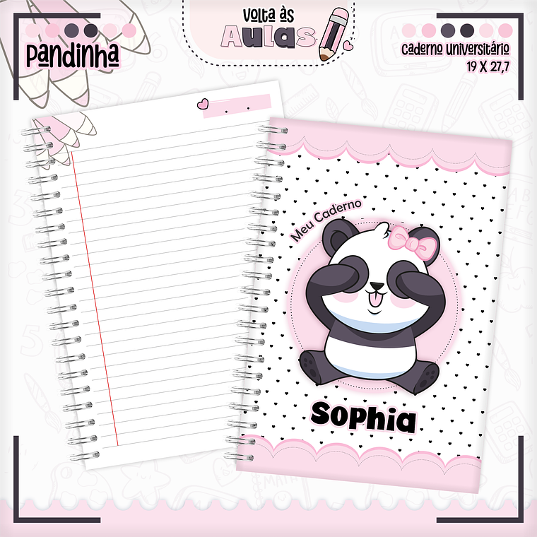 Arquivo Encadernação Kit Escolar - Pandinha 6