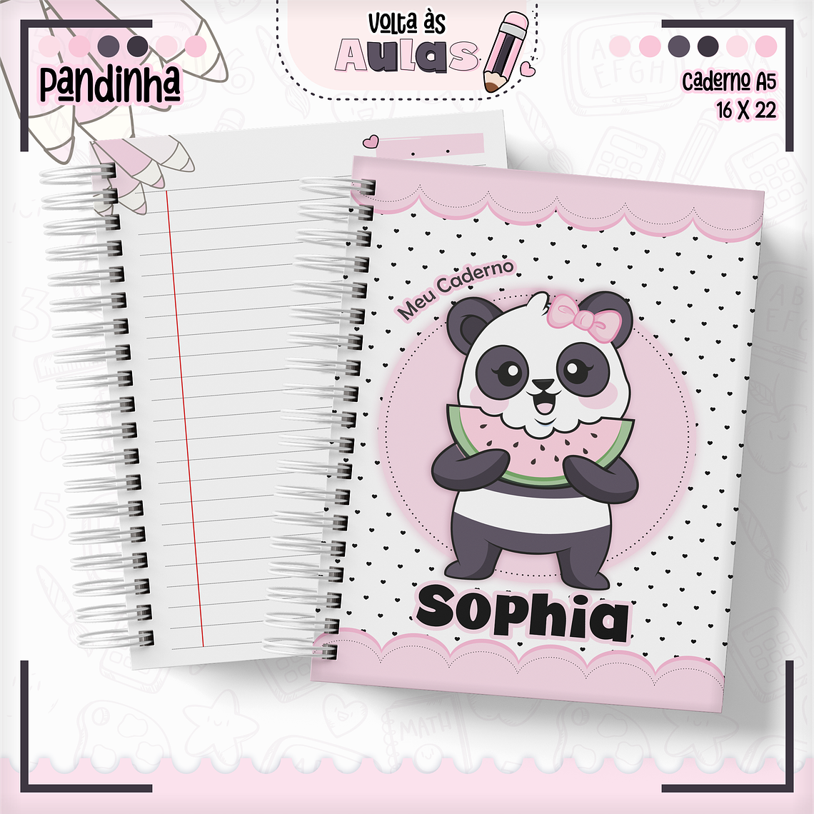 Arquivo Encadernação Kit Escolar - Pandinha 8