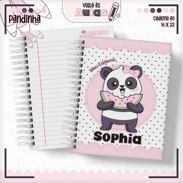 Arquivo Encadernação Kit Escolar - Pandinha 8