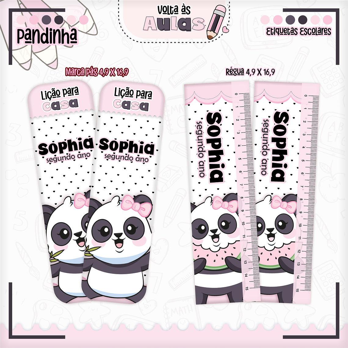 Arquivo Encadernação Kit Escolar - Pandinha 13