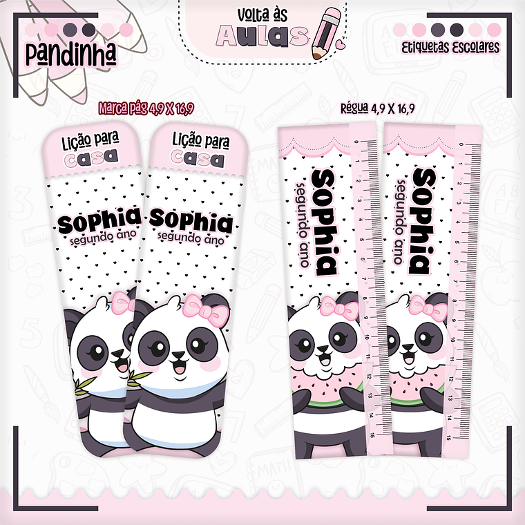 Arquivo Encadernação Kit Escolar - Pandinha 13