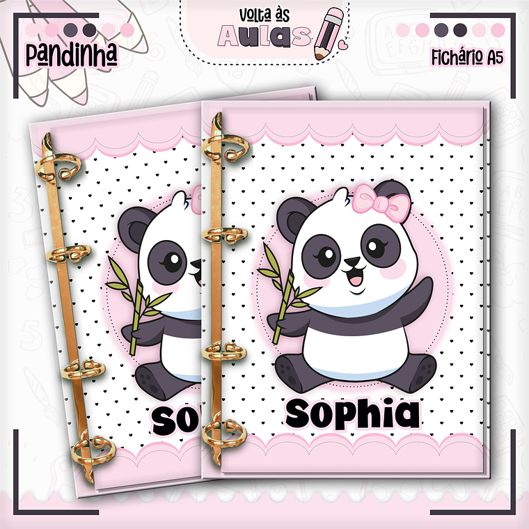Arquivo Encadernação Kit Escolar - Pandinha 16