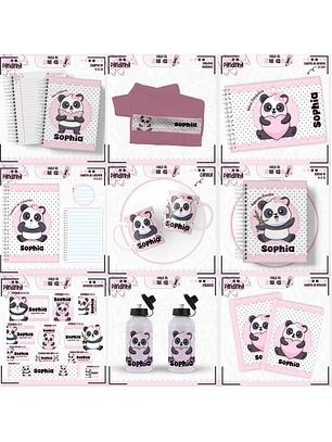 Arquivo Encadernação Kit Escolar - Pandinha