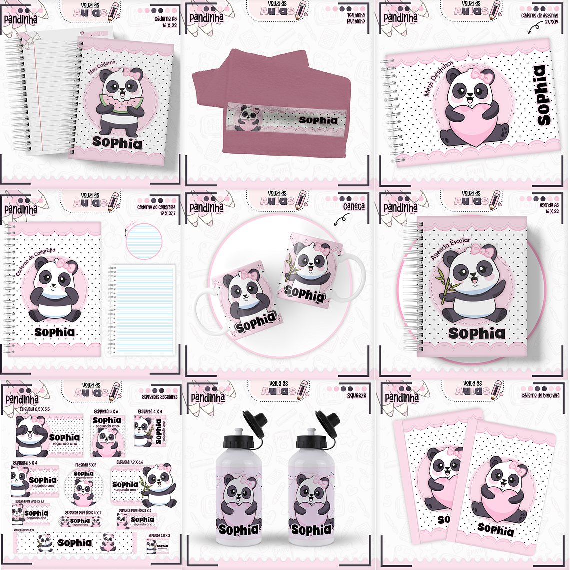 Arquivo Encadernação Kit Escolar - Pandinha 1