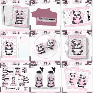 Arquivo Encadernação Kit Escolar - Pandinha