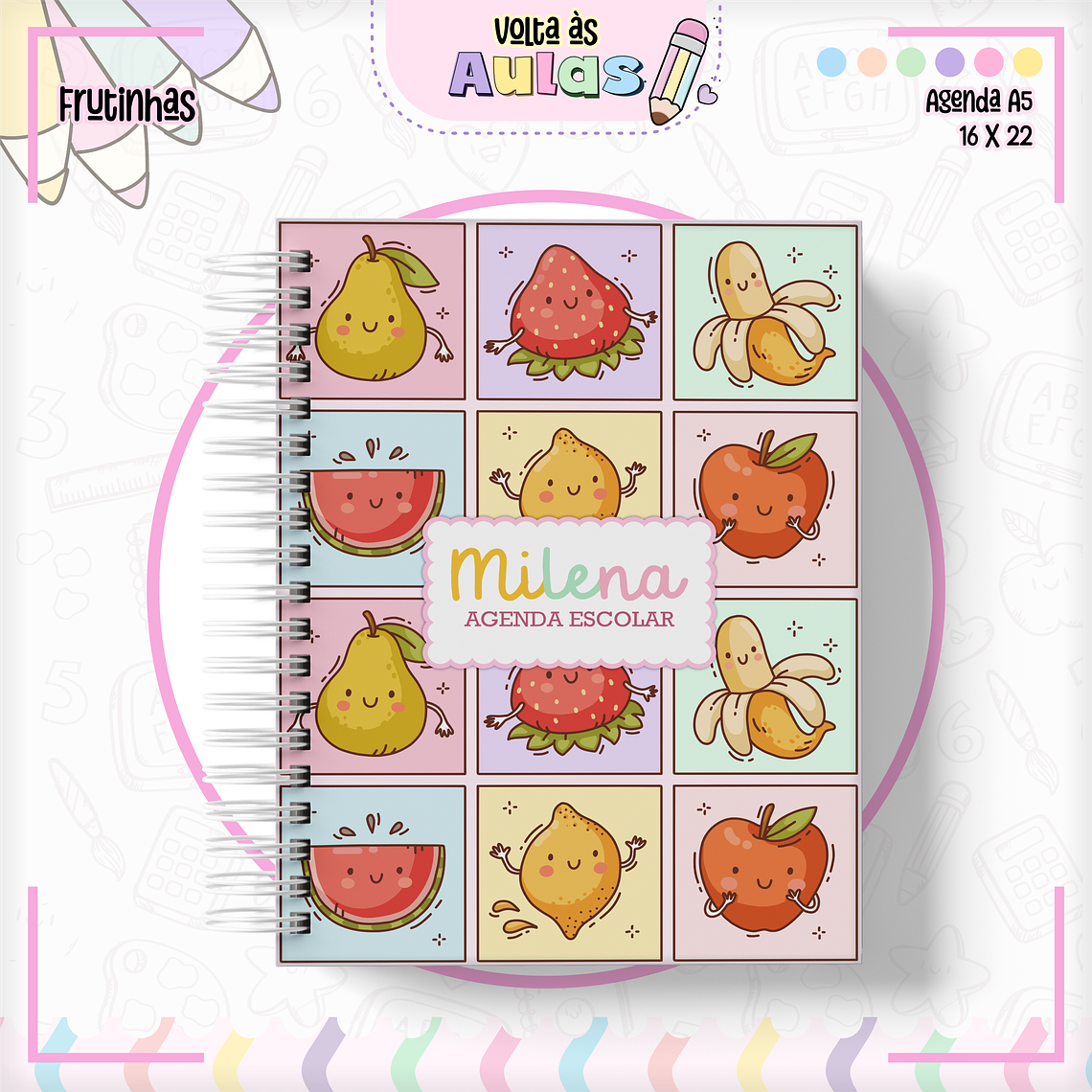 Arquivo Encadernação Kit Escolar - Frutinhas 4