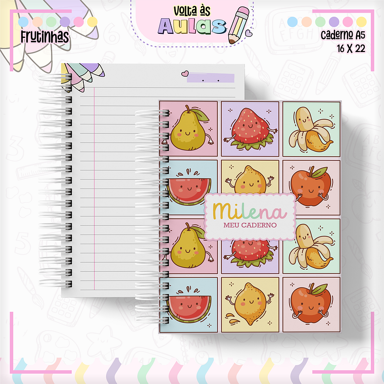 Arquivo Encadernação Kit Escolar - Frutinhas 5