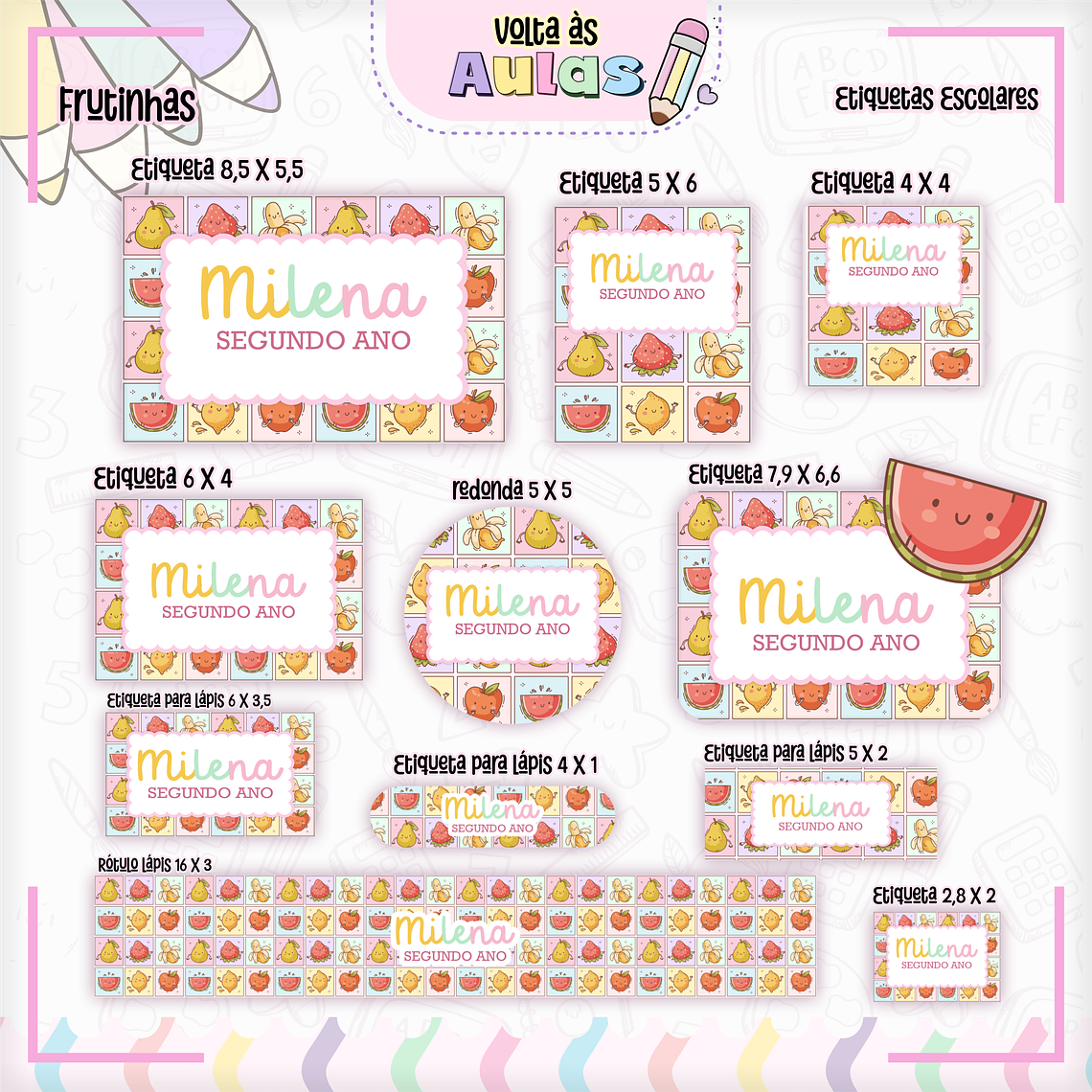 Arquivo Encadernação Kit Escolar - Frutinhas 12