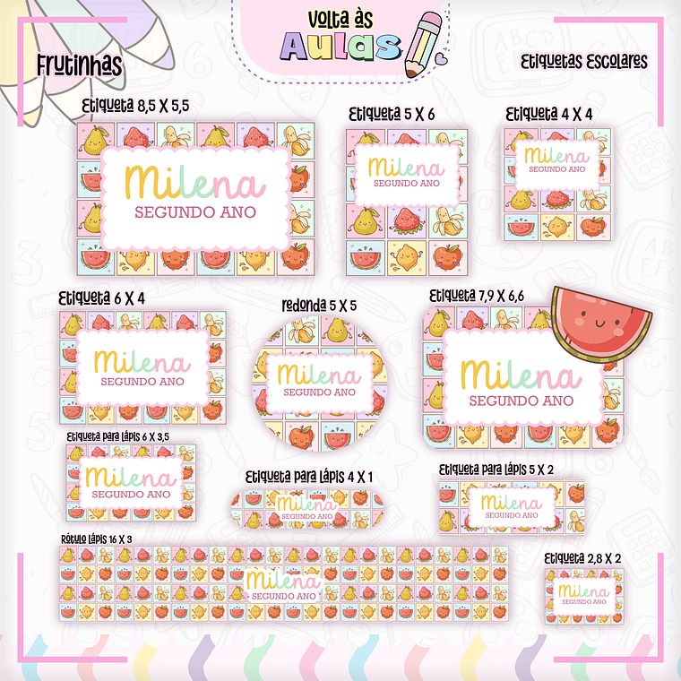 Arquivo Encadernação Kit Escolar - Frutinhas 12