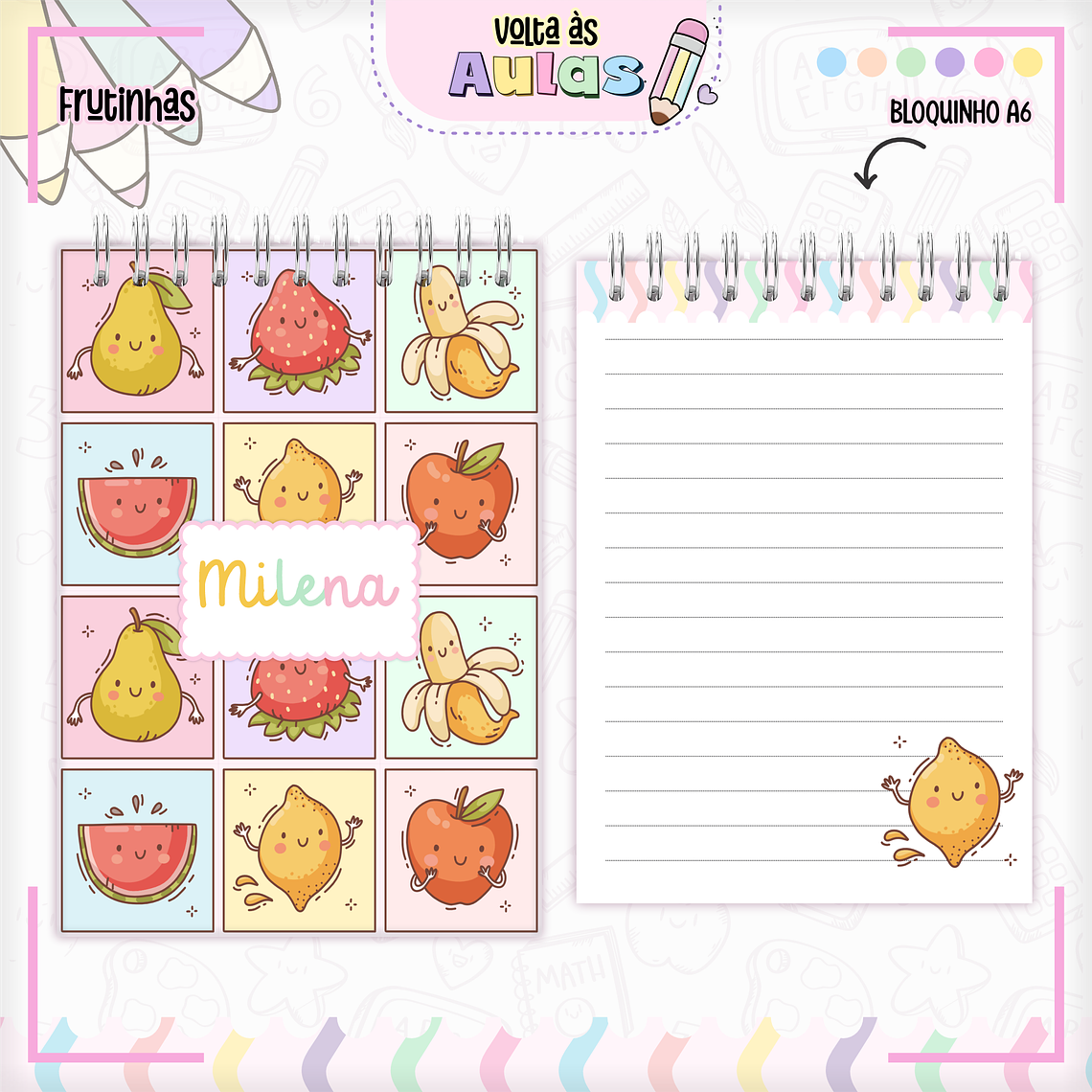 Arquivo Encadernação Kit Escolar - Frutinhas 14