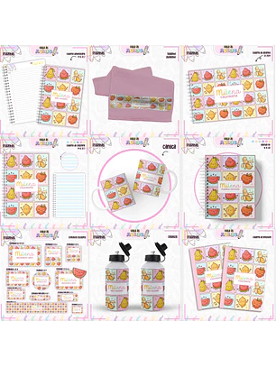 Arquivo Encadernação Kit Escolar - Frutinhas