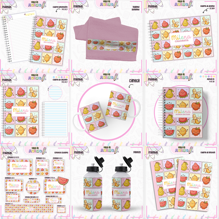 Arquivo Encadernação Kit Escolar - Frutinhas 1