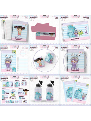 Arquivo Encadernação Kit Escolar - Monstros S.A
