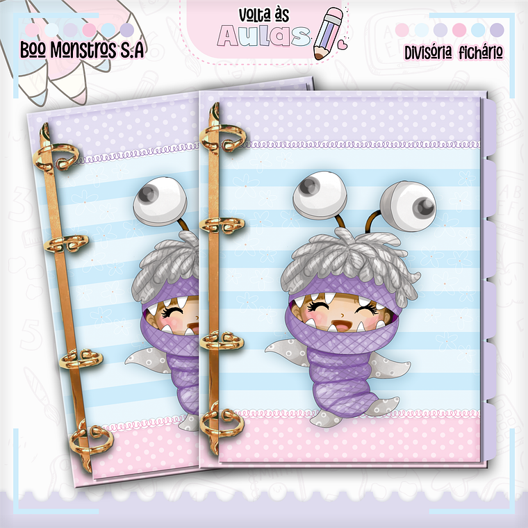 Arquivo Encadernação Kit Escolar - Monstros S.A 8