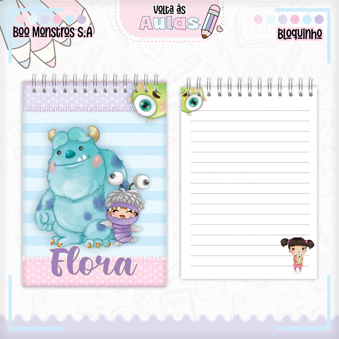 Arquivo Encadernação Kit Escolar - Monstros S.A 9