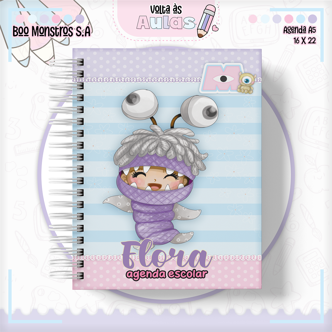 Arquivo Encadernação Kit Escolar - Monstros S.A 10