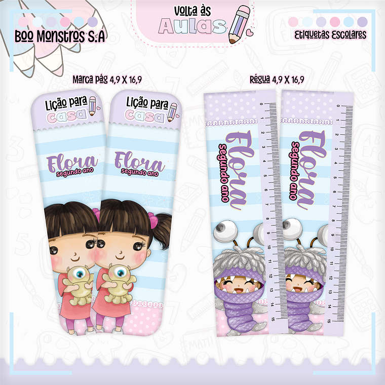 Arquivo Encadernação Kit Escolar - Monstros S.A 14