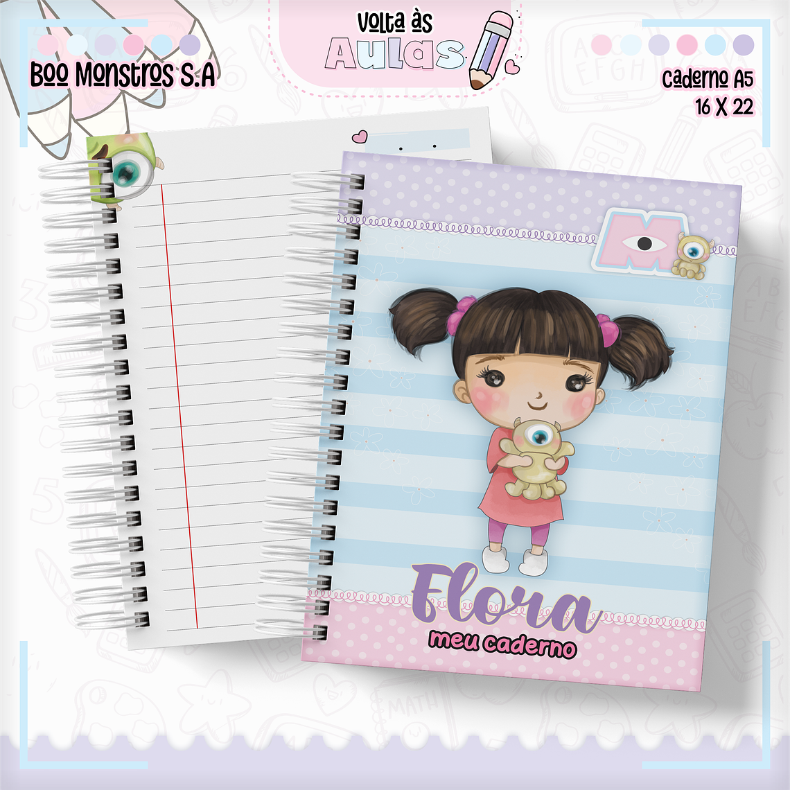 Arquivo Encadernação Kit Escolar - Monstros S.A 16