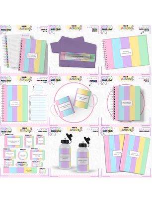 Arquivo Encadernação Kit Escolar - Neutro Candy 