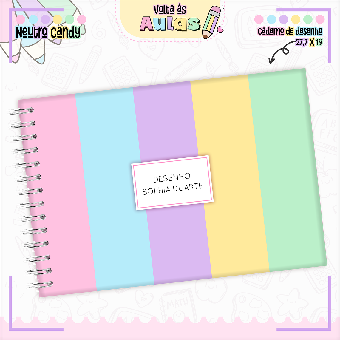 Arquivo Encadernação Kit Escolar - Neutro Candy  3